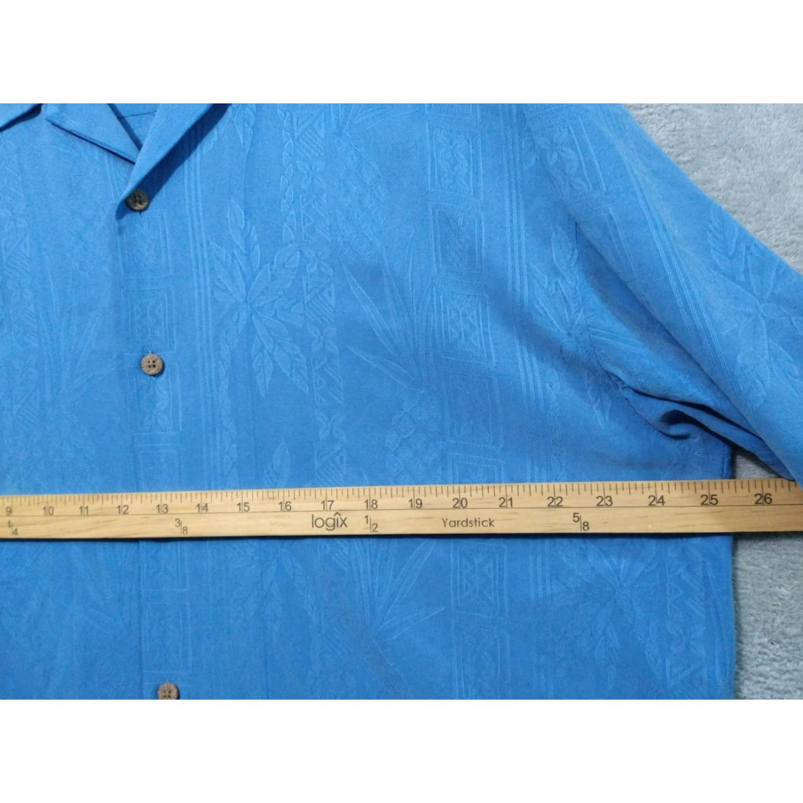 Tommy Bahama Tommy Bahama Shirt Mens 2XL Blue Silk Hawaiian Short Sleeve Button-Up Textured Shirt Size US XXL / EU 58 / 5 - 4 Thumbnail