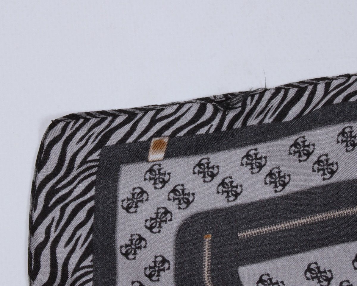 Designer × Guess GUESS Monogram Polyester Gray Square Scarf Size ONE SIZE - 7 Thumbnail