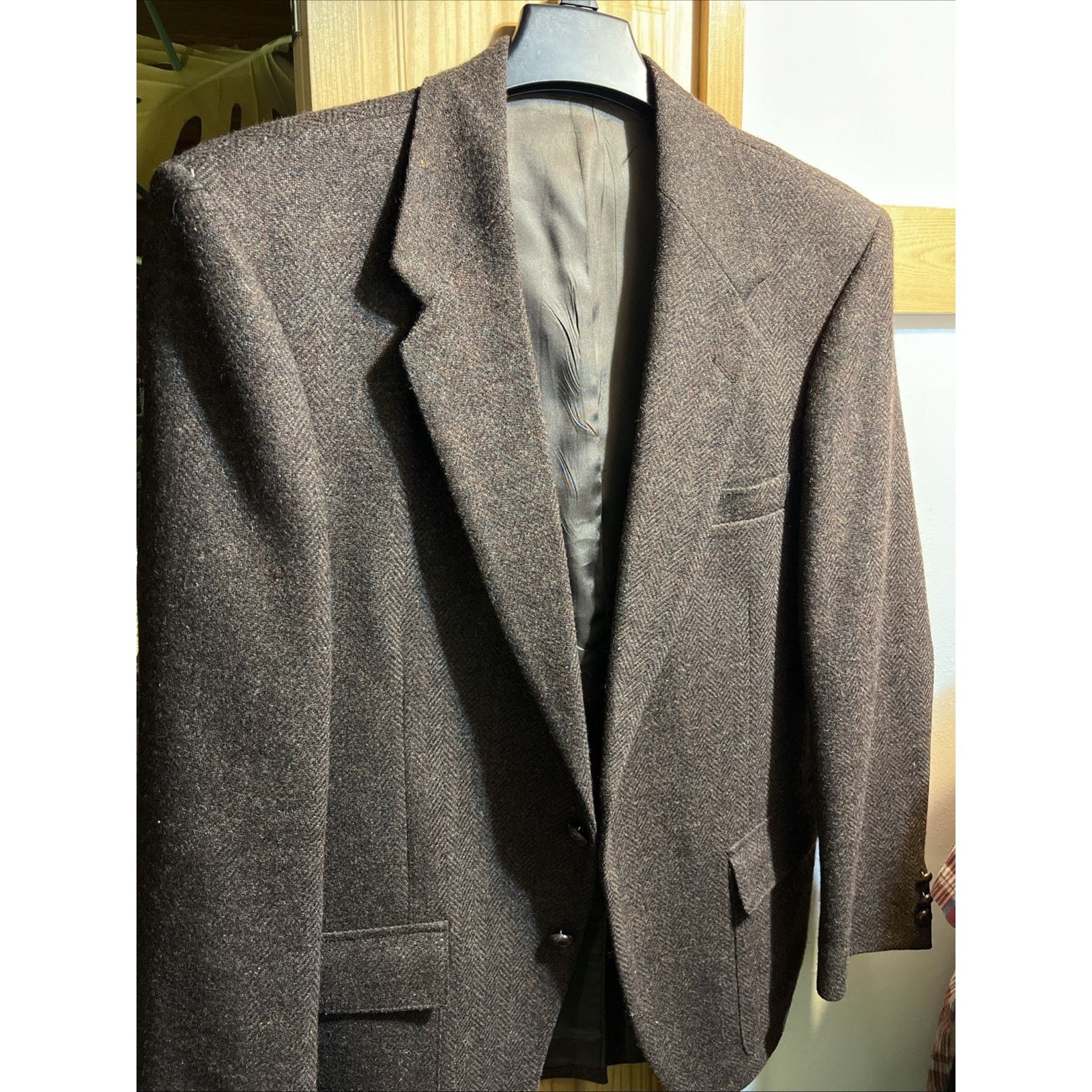 Farah Wolf Off by Farah 100% Pure Wool Brown VTG Jacket Sz 42 Reg Size US L / EU 52-54 / 3 - 2 Thumbnail