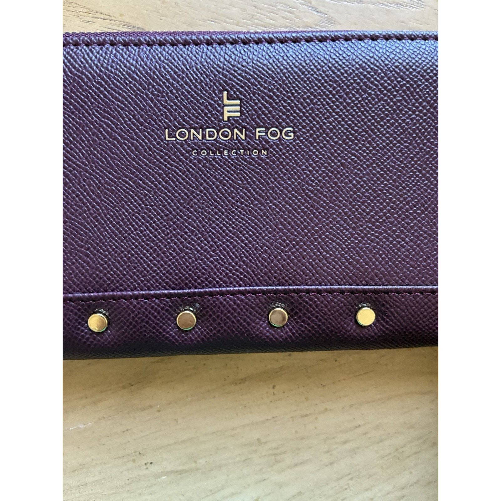 London Fog London Fog Sofia Studded Tote Bag & Matching Wallet Plum Size ONE SIZE - 3 Thumbnail