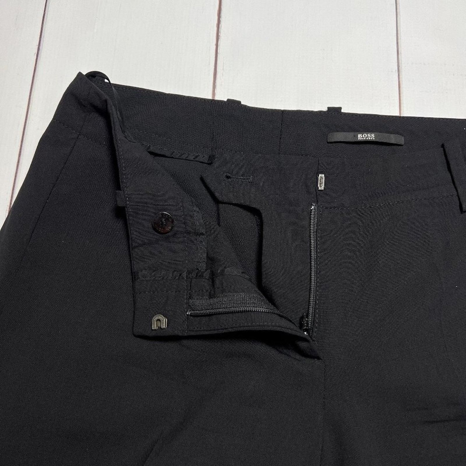Hugo Boss Hugo Boss Tulia Virgin Wool Flare Trousers Black Size 4 Size 27" / US 4 / IT 40 - 6 Thumbnail