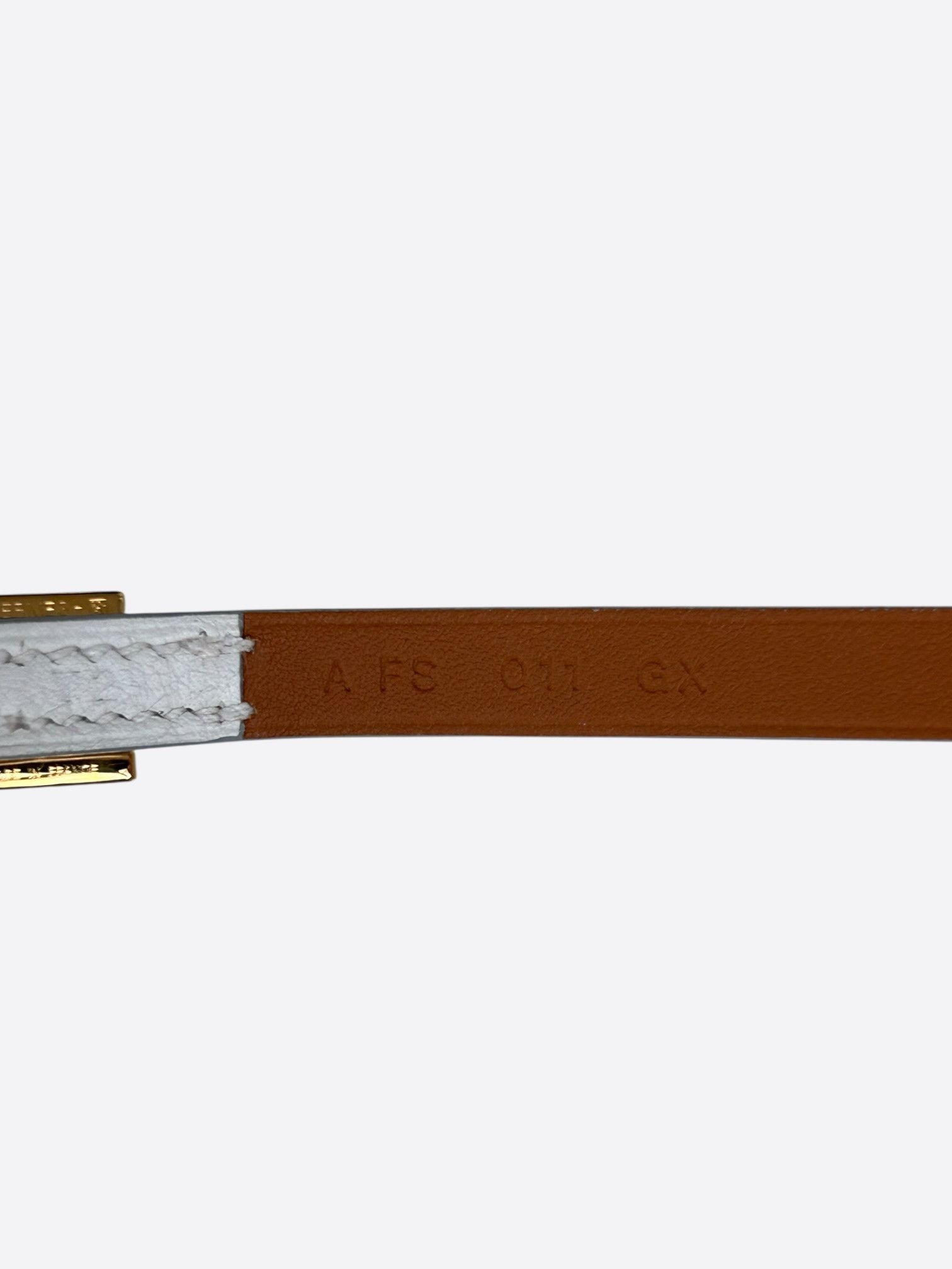 Hermes White Swift & Gold Hardware Behapi Double Tour Bracelet Size ONE SIZE - 3 Thumbnail