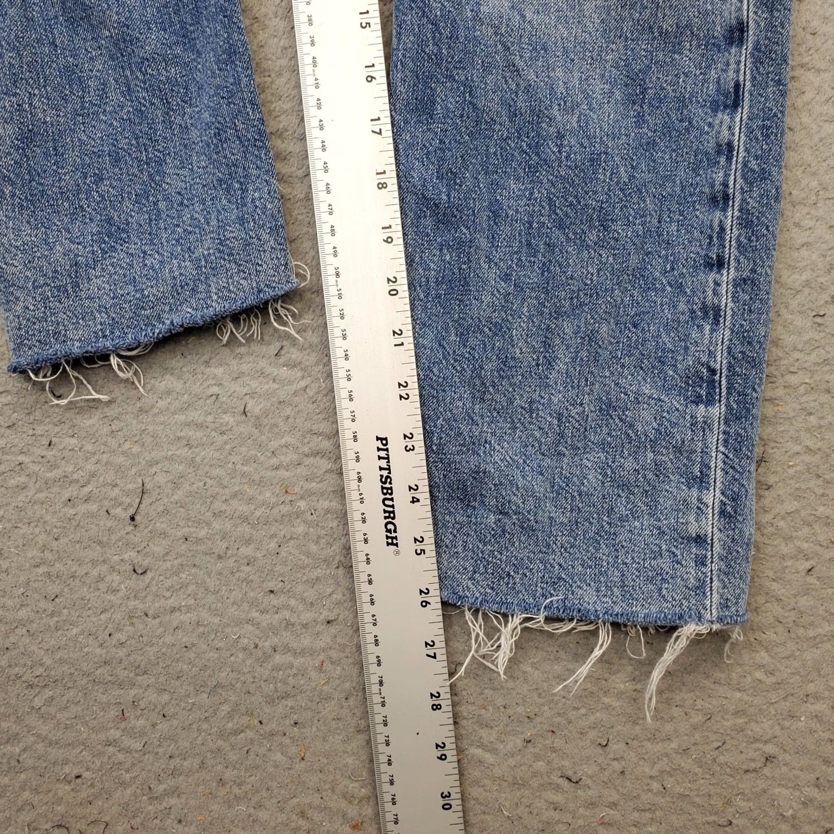 Vintage Aero Womens Jeans 4 Blue Denim High-Rise Skinny Leg Distressed Raw Hem Narrow Fit Jeans Size 27" / US 4 / IT 40 - 4 Thumbnail