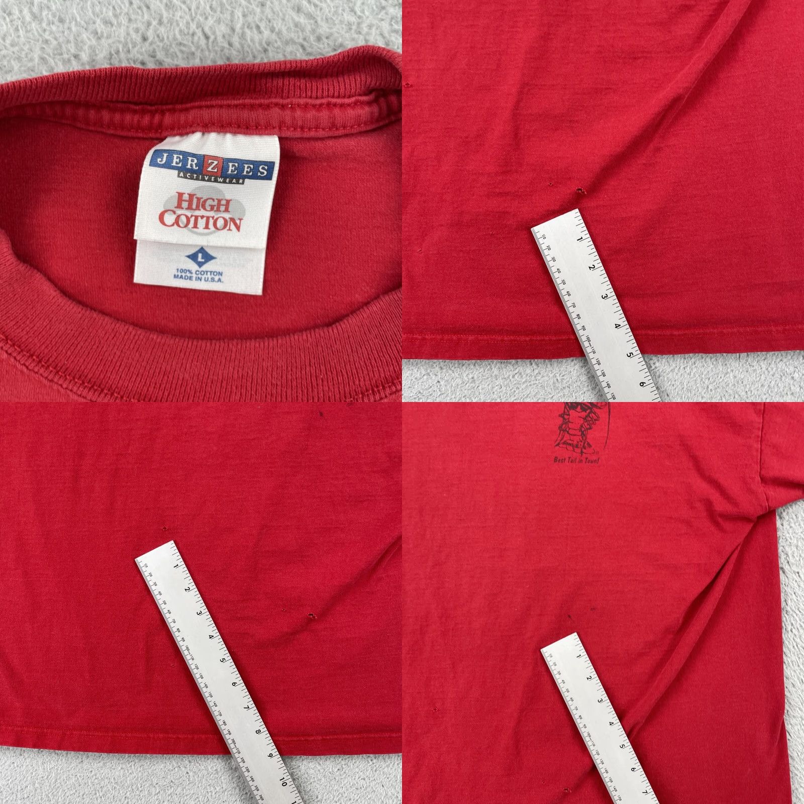 Jerzees VINTAGE Jerzees T-Shirt Red Large Distressed 90s California Rockin Baja Lobster Men’s Short Sleeve Crew Neck Shirt Size US L / EU 52-54 / 3 - 8 Thumbnail