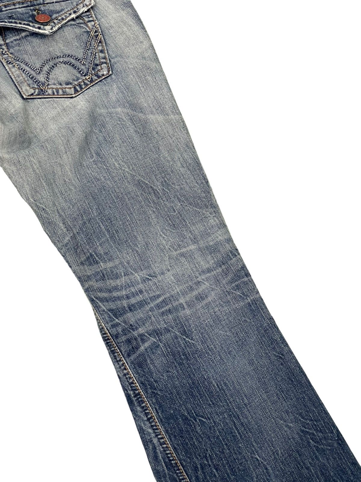 Edwin Flare Jeans Edwin Japan Distress Low Rise Boot Cut 7🟦3 Size US 30 / EU 46 - 16 Thumbnail