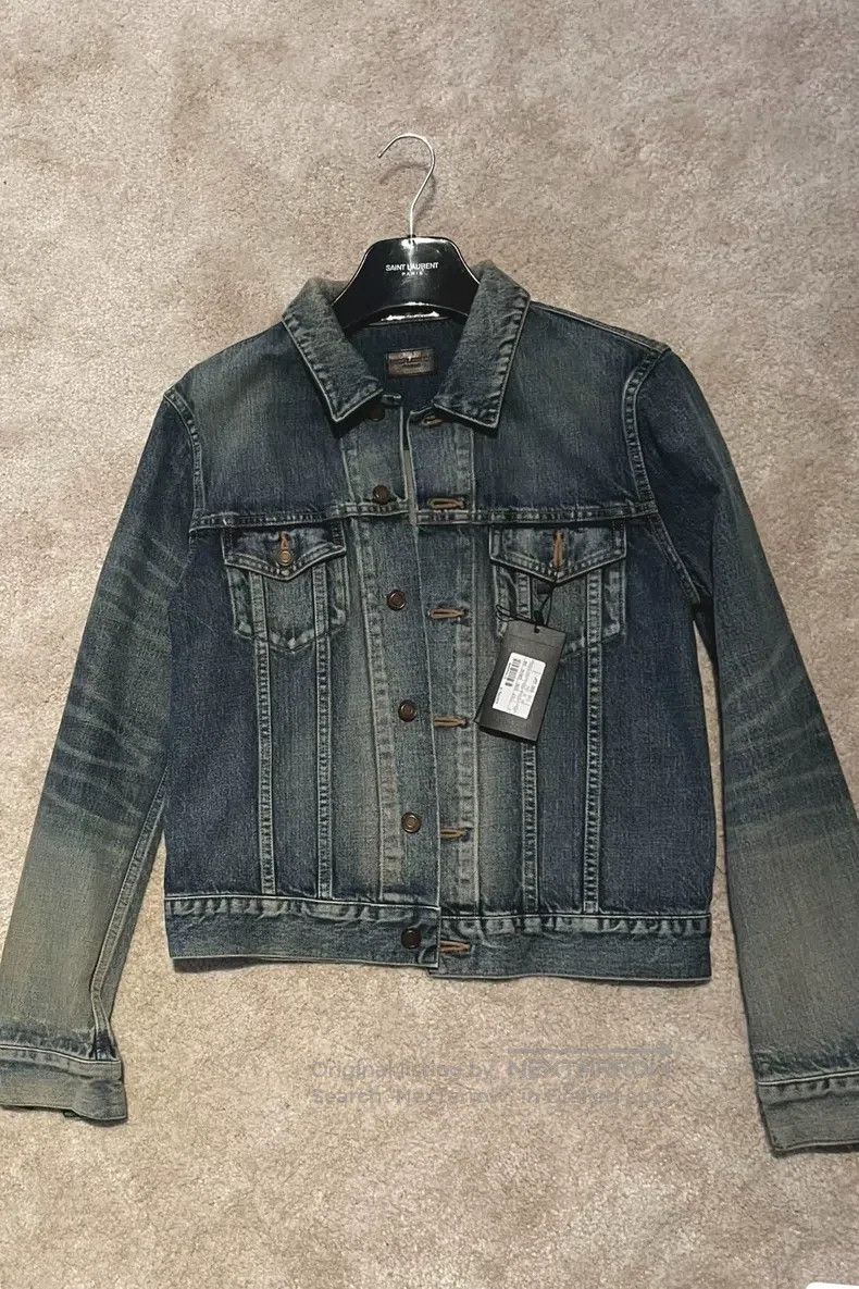Saint Laurent Paris Saint Laurent Paris Blue Washed Denim Jacket Size US M / EU 48-50 / 2 - 2 Thumbnail
