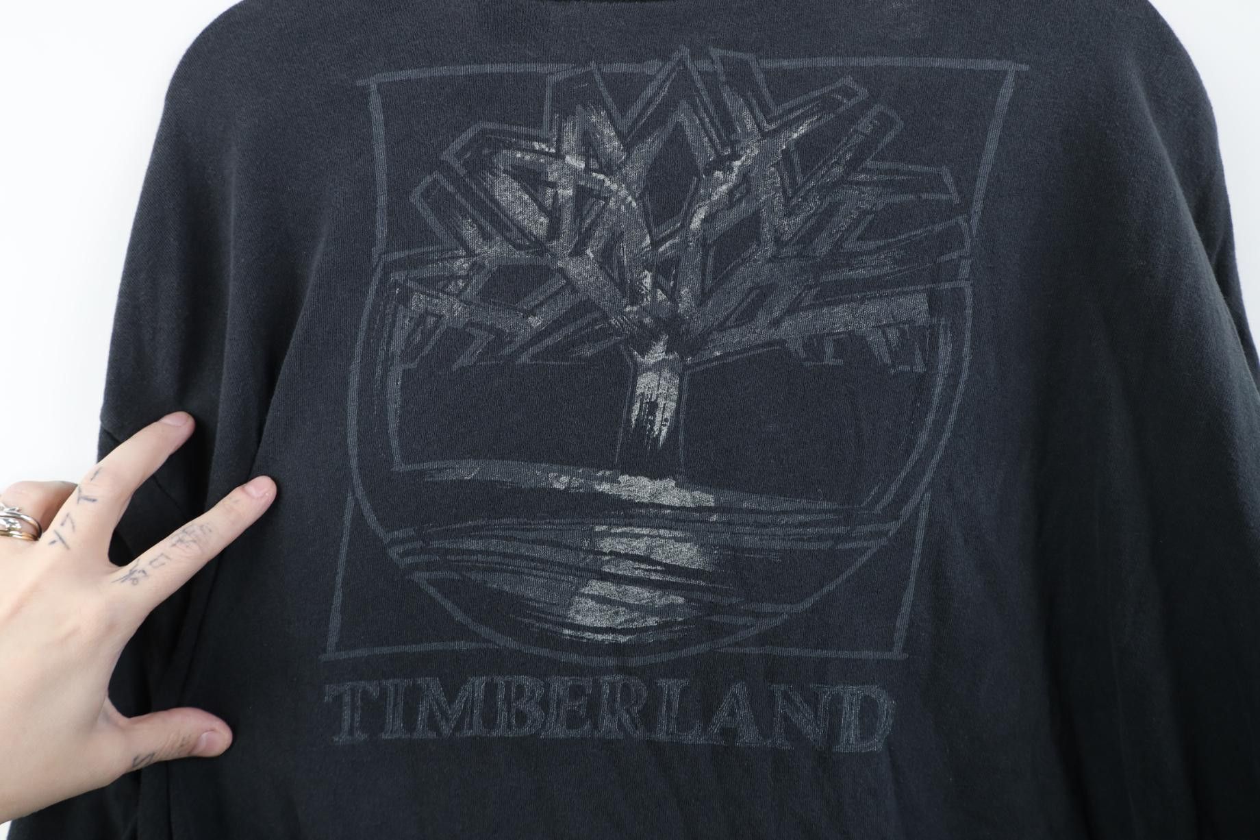 Timberland Vintage Y2K Timberland Spell Out Stencil Logo T-Shirt Black Size US XXL / EU 58 / 5 - 11 Thumbnail