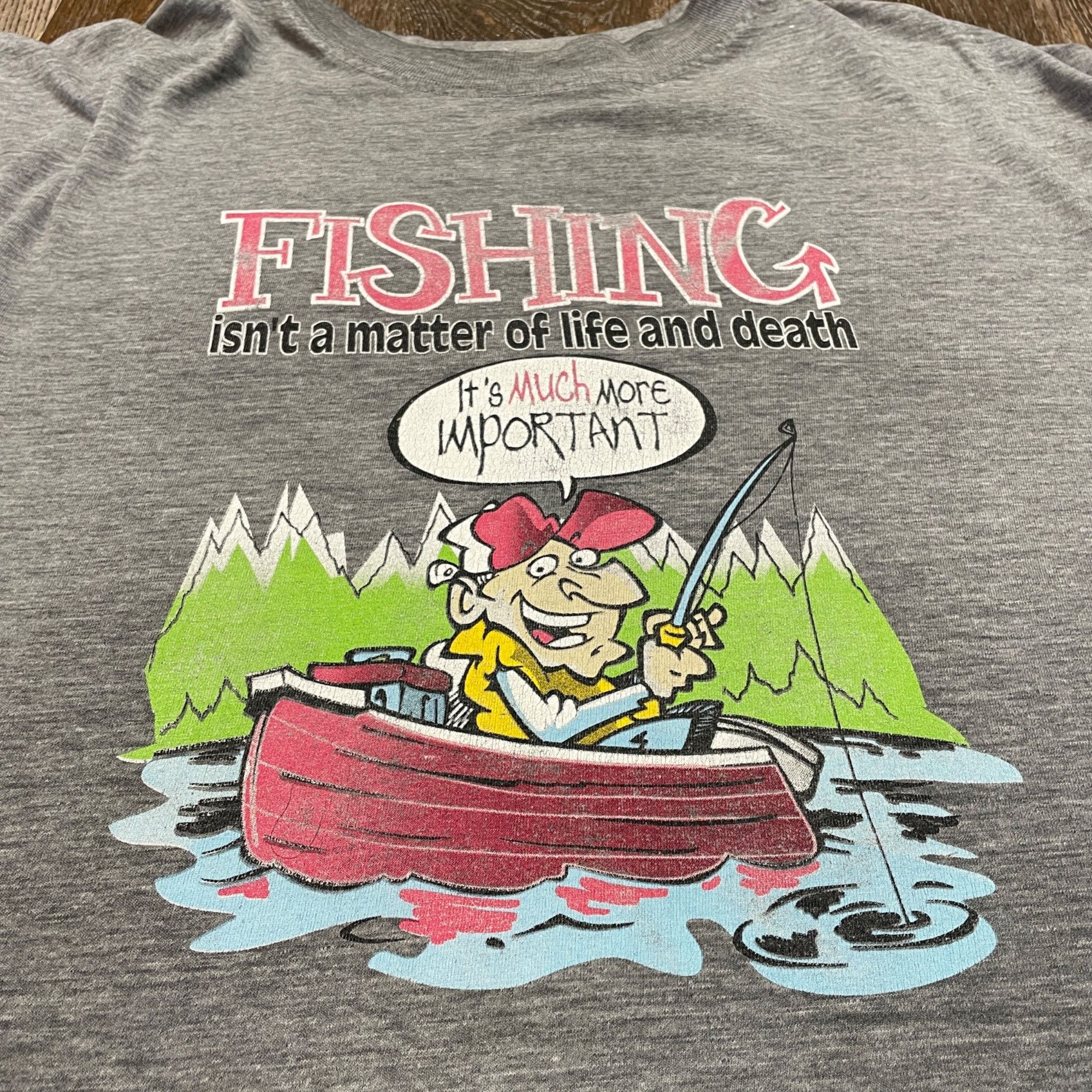 Vintage 2XL - Vintage Fishing It’s a Matter of Life or Death T Size US XXL / EU 58 / 5 - 3 Thumbnail