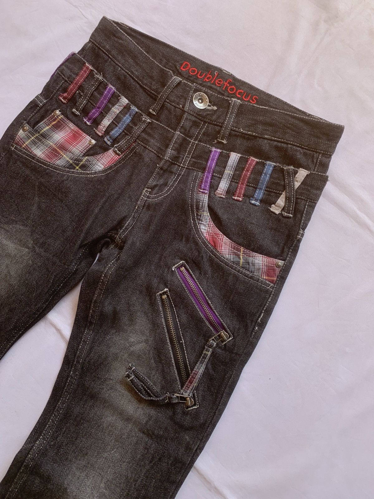 Japanese Brand Y2k Punk Double Focus Double Waist Whisker Bondage Jeans Size US 30 / EU 46 - 2 Thumbnail