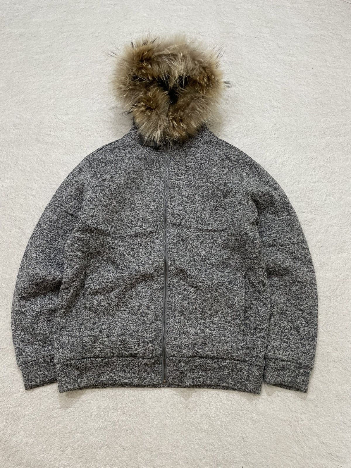 Japanese Brand 2000s Japan Grey Jacket with Faux Fur Hooded Size US XL / EU 56 / 4 - 1 Thumbnail