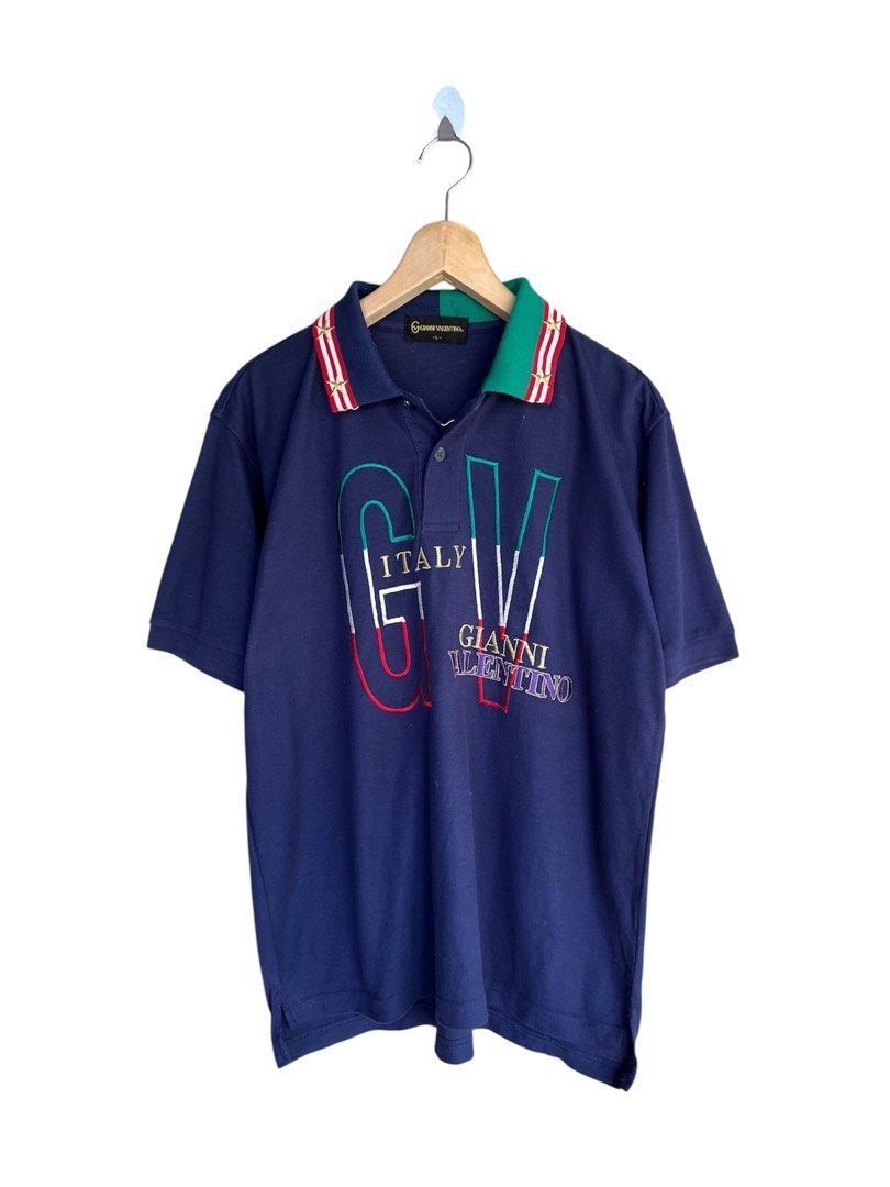 Gianni Valentino Gianni Valentino Spell Out Polo Shirt Size US L / EU 52-54 / 3 - 1 Thumbnail