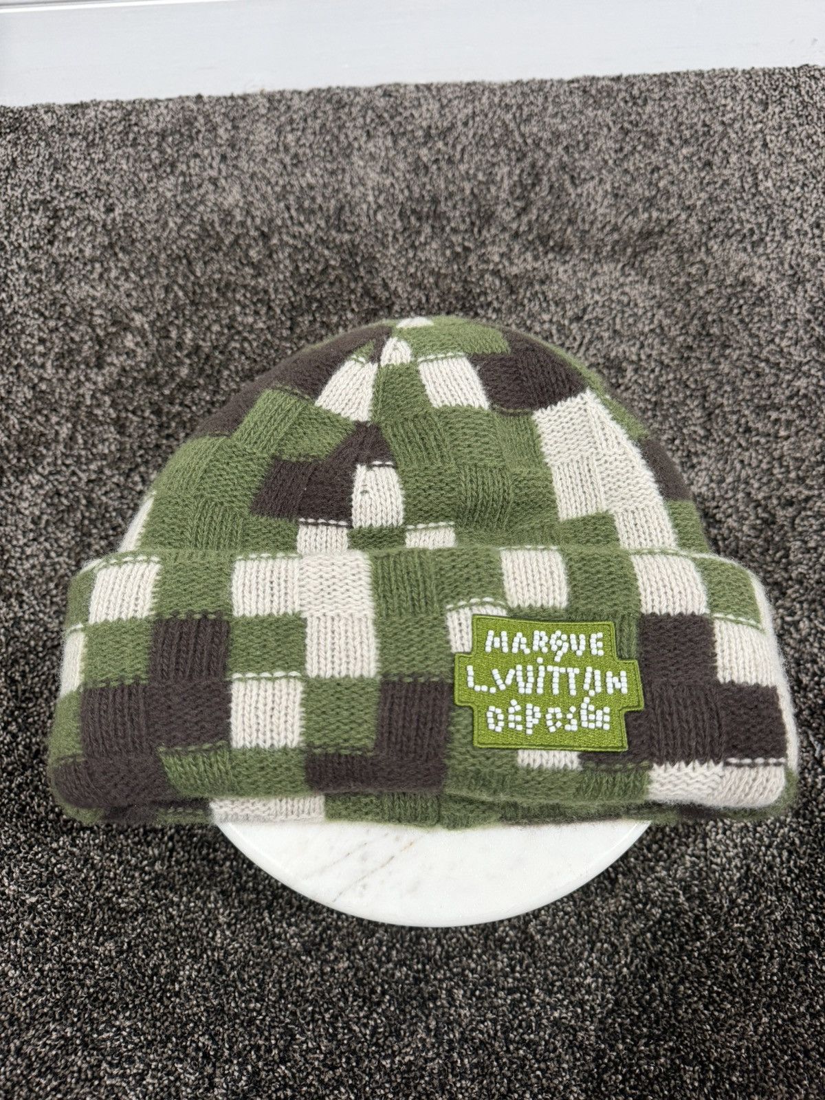Louis Vuitton Louis Vuitton Pharrell Damoflage Damier Camo Beanie Knit Hat Size ONE SIZE - 2 Thumbnail