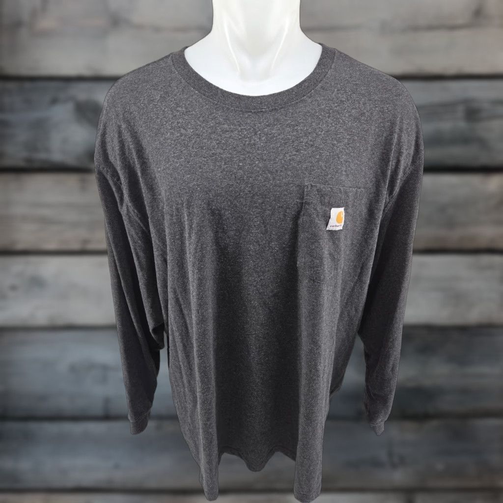 Carhartt VINTAGE Carhartt Shirt Long Sleeve Loose Fit Workwear Pocket Gray Men 4XL Size US XXL / EU 58 / 5 - 1 Thumbnail