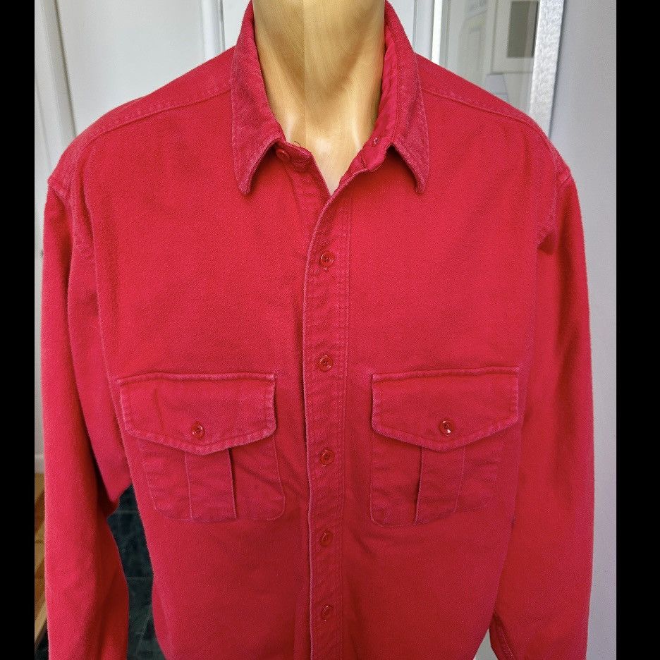 Eddie Bauer VINTAGE 1990s EDDIE BAUER MENS RED COTTON FLANNEL SHIRT XXL Size US XXL / EU 58 / 5 - 2 Thumbnail