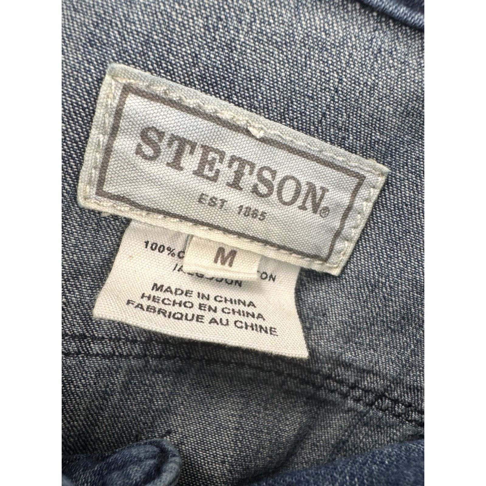 Stetson Stetson Shirt Western Mens M Blue Denim Pearl Snap Button-Up Long Sleeve M2 Size US M / EU 48-50 / 2 - 3 Thumbnail