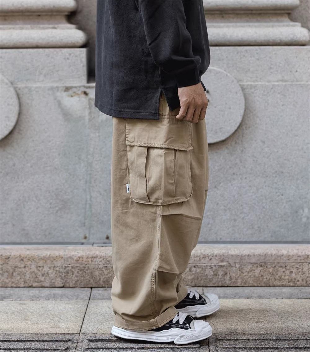 Japanese Brand Multi-pocket street loose casual straight cargo trousers Size US 32 / EU 48 - 3 Thumbnail