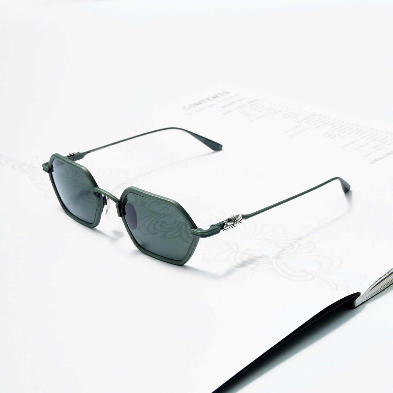 CHROME HEARTS DATASS BRUSHED DARK OLIVE SUNGLASSES