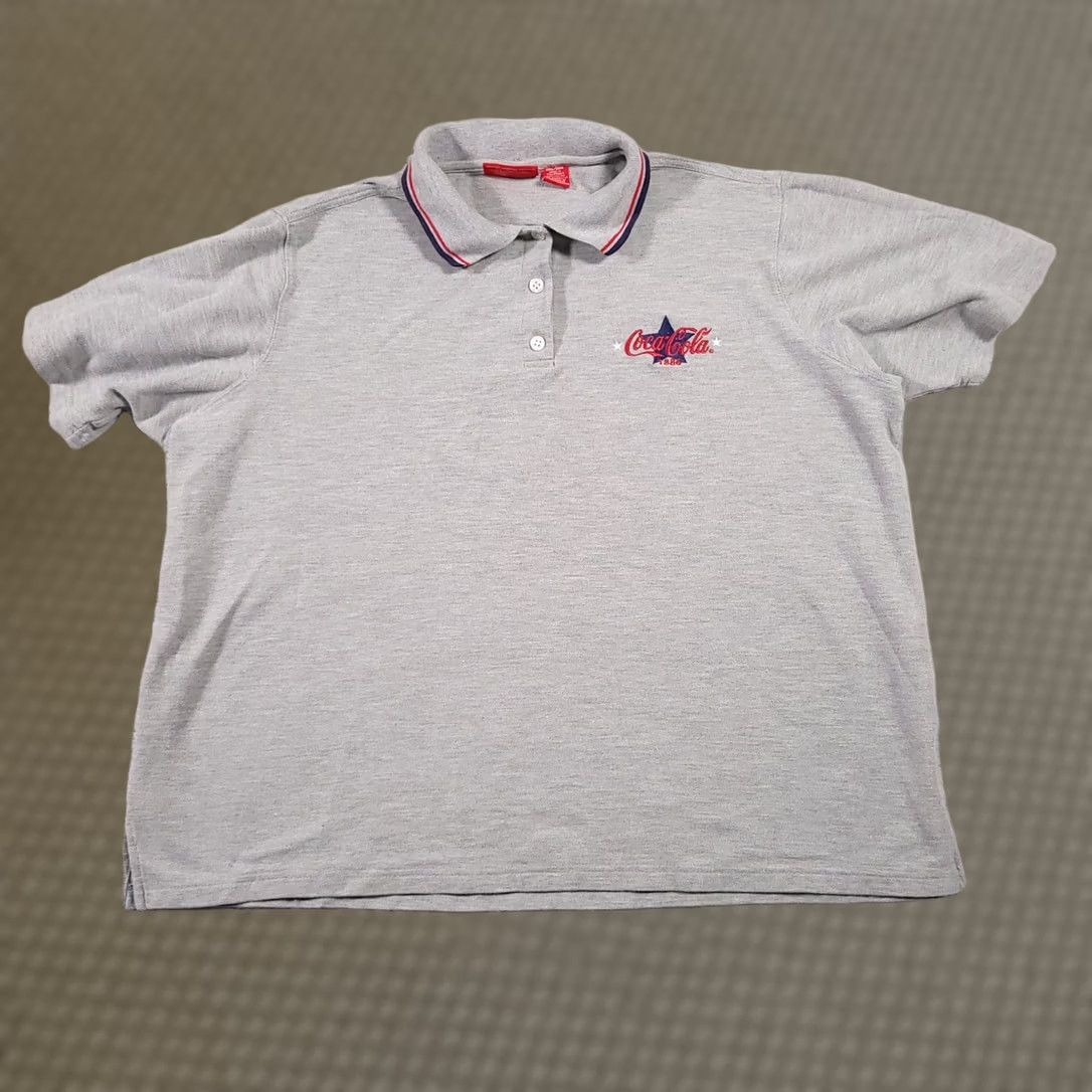 Vintage Coca-Cola Polo Shirt Women's Plus Size 26W/28W Gray Enjoy Coke Polo Shirt Women Plus Size 26W/28W Gray Embroidered Logo Size 4XL / US 24-26 - 1 Thumbnail