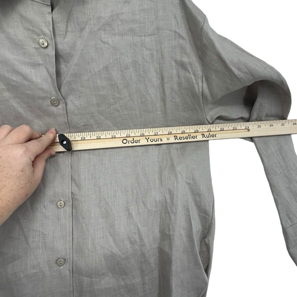 Enza Costa ENZA COSTA FRENCH LINEN BUTTON DOWN SHIRT IN MIST Size XS / US 0-2 / IT 36-38 - 5 Thumbnail