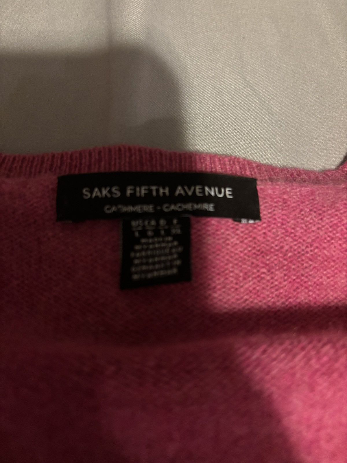 Saks Fifth Avenue Saks Fifth Avenue Pink Cashmere Size L Size L / US 10 / IT 46 - 2 Thumbnail