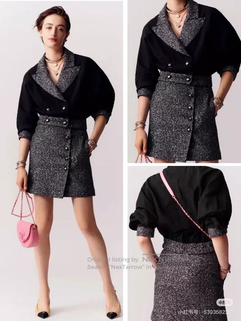 Chanel Chanel 23P sequined tweed knitted skirt Size 42" / US 20 - 7 Thumbnail