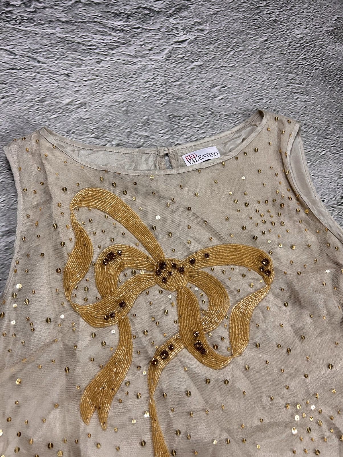 RED Valentino Red Valentino dress glitter beige gold Size M / US 6-8 / IT 42-44 - 2 Thumbnail