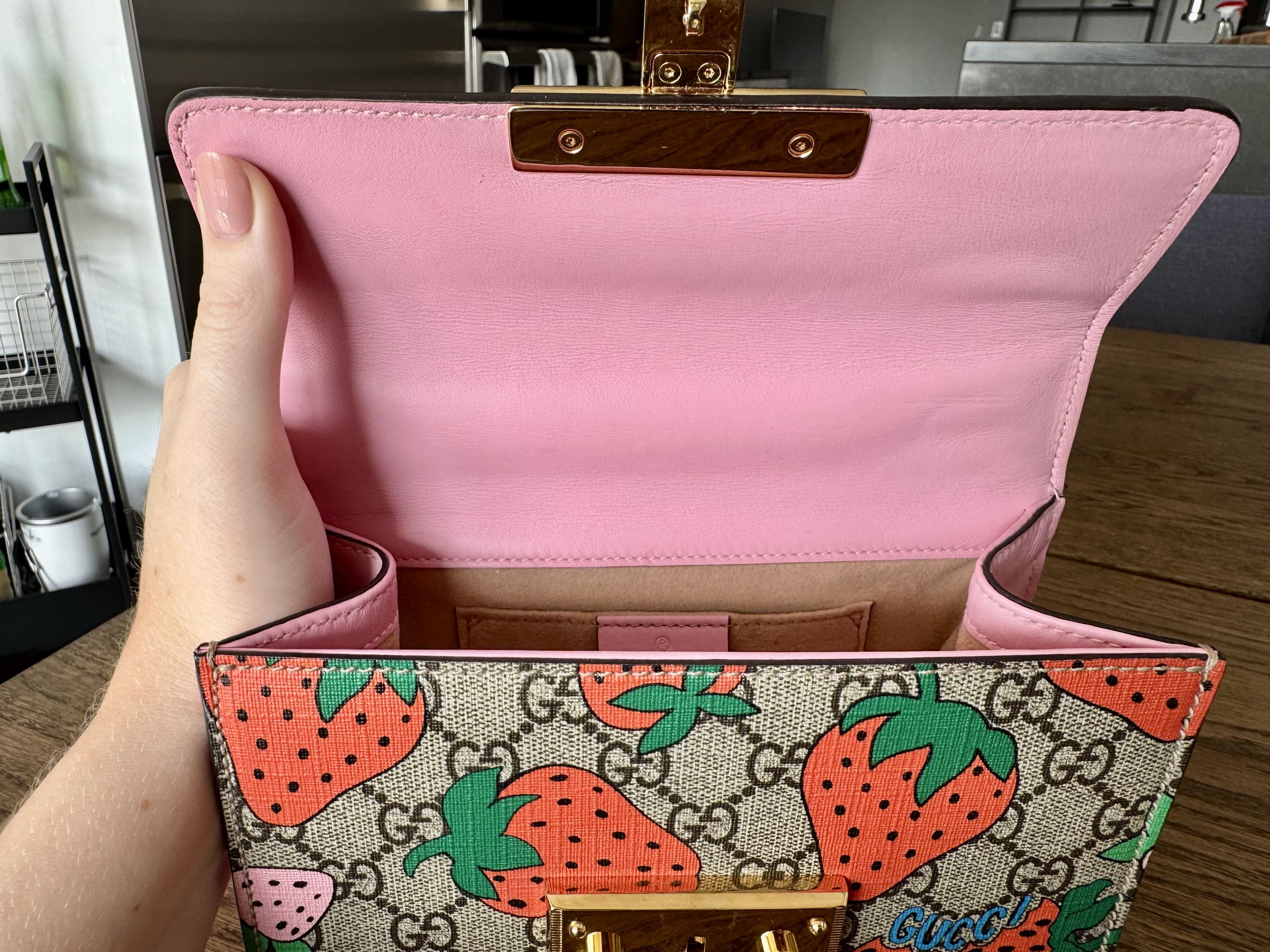 Gucci Gucci Padlock Strawberry Small Shoulder Bag Size ONE SIZE - 7 Thumbnail