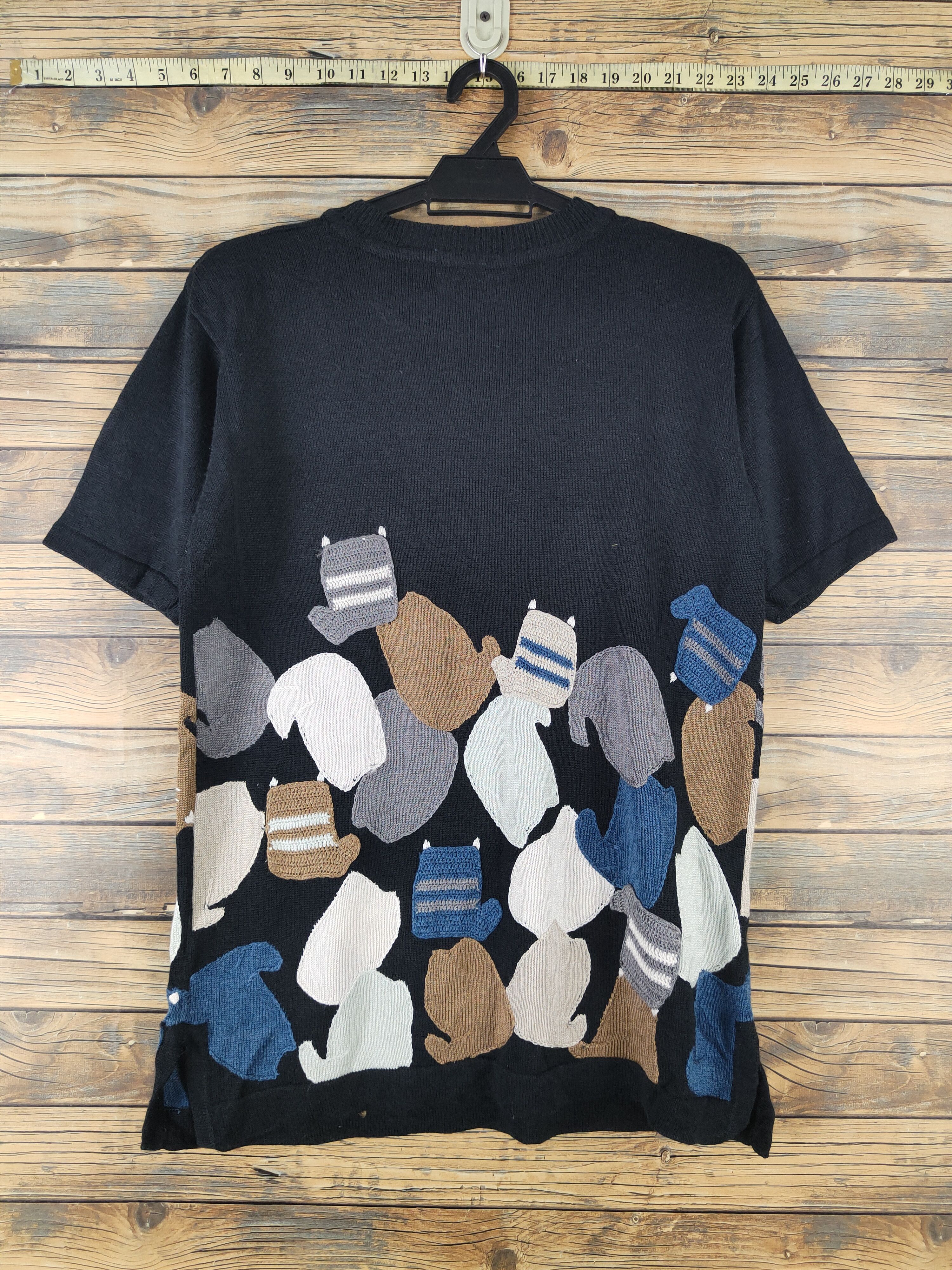 Japanese Brand Hana no Hana Black Cats Short Sleeve T-shirts #W1767 Size US M / EU 48-50 / 2 - 8 Thumbnail