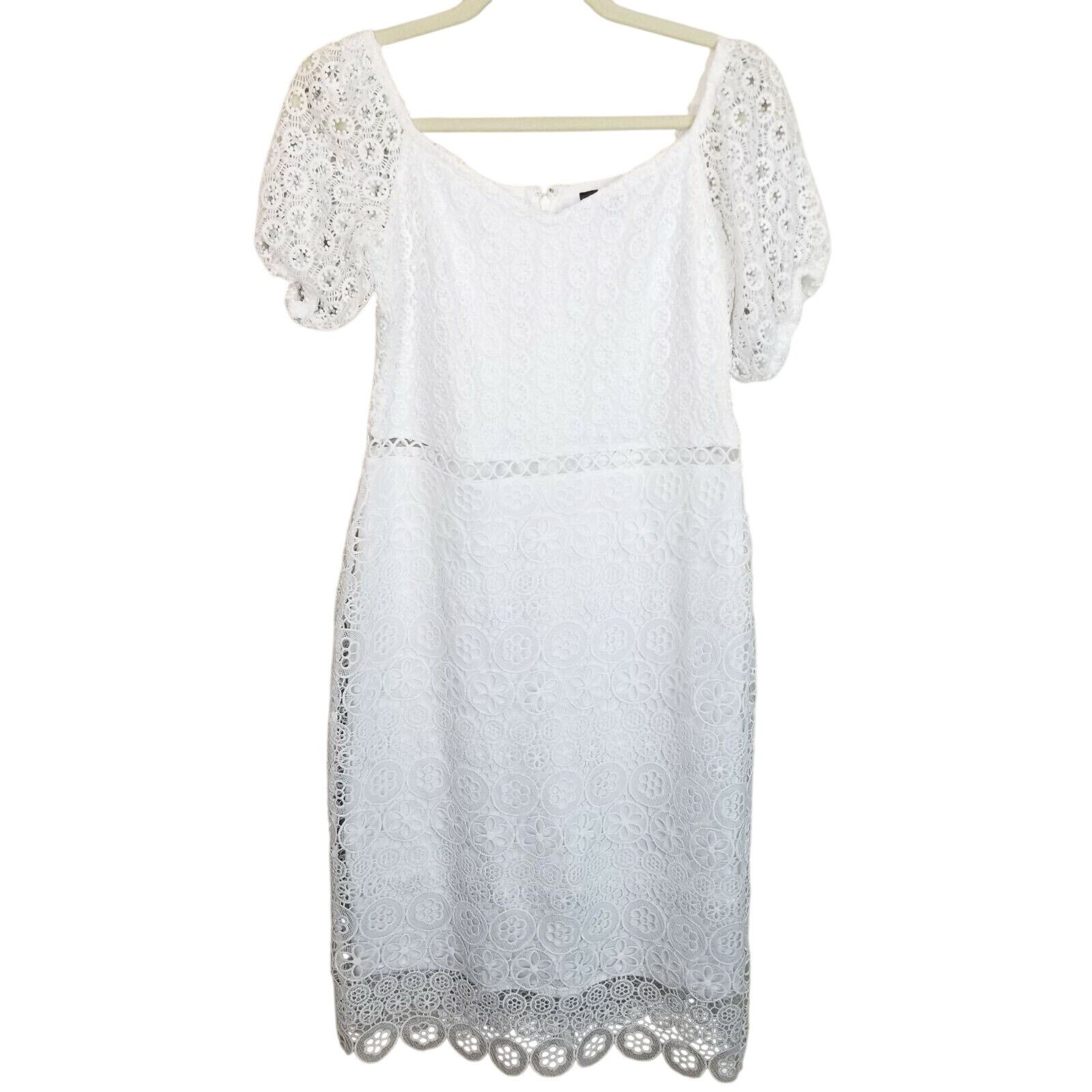 Express Express Womens Off Shoulder Crochet Lace Midi Dress Size M Size M / US 6-8 / IT 42-44 - 2 Thumbnail