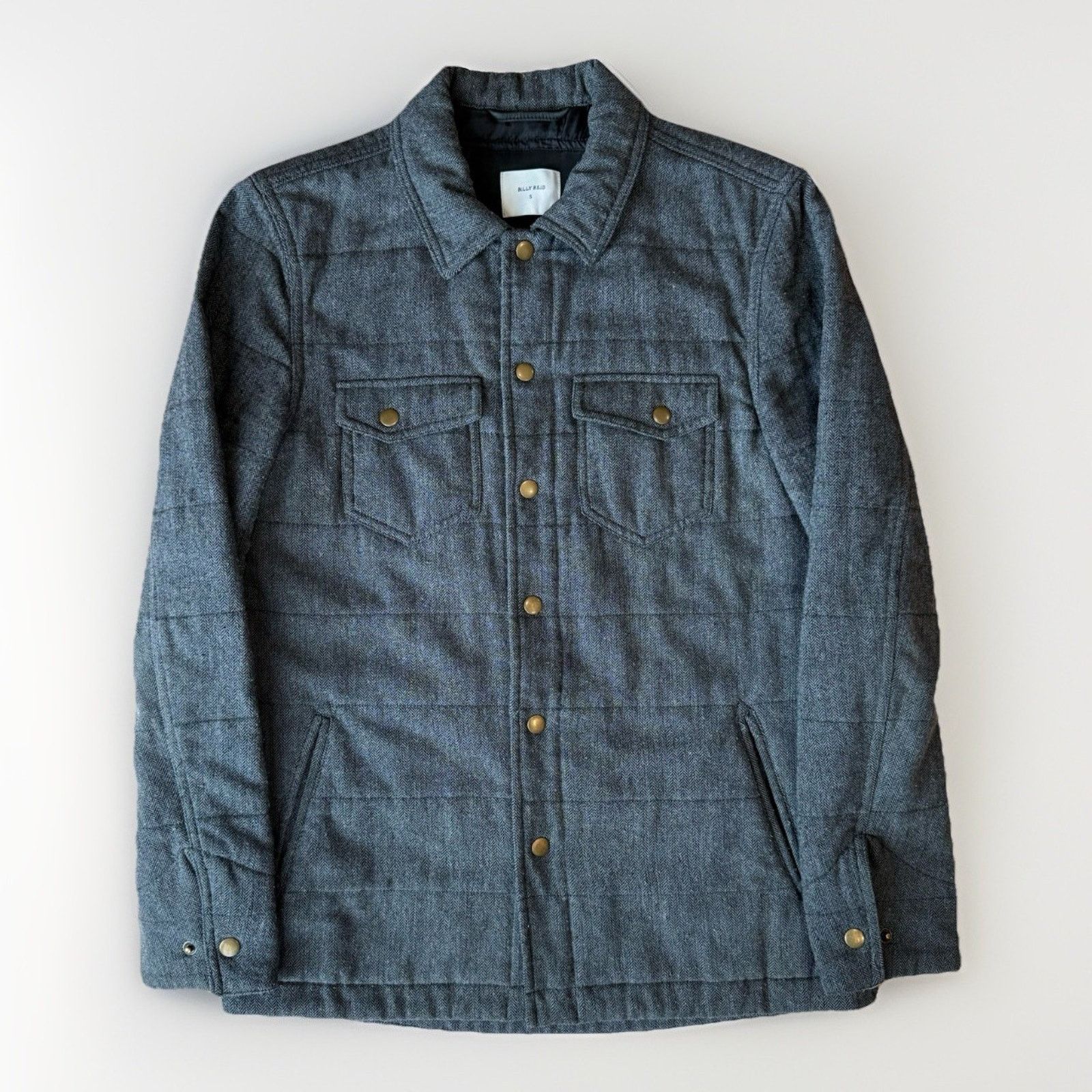 Billy Reid Billy Reid Shirt Jacket Small Gray Black Herringbone LS Size US S / EU 44-46 / 1 - 1 Thumbnail