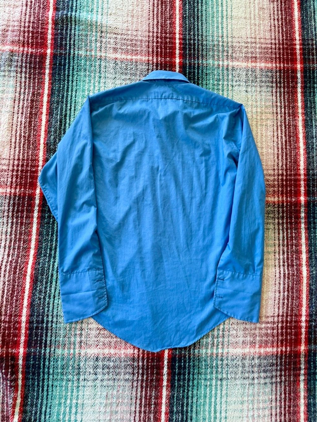 Vintage 60s Blue French Cuff Dress Shirt M Size US M / EU 48-50 / 2 - 3 Thumbnail