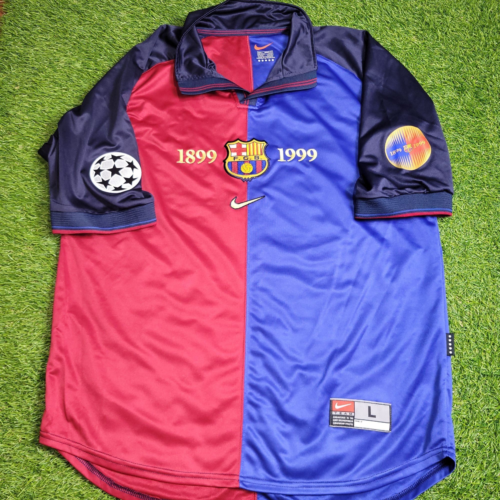 Nike Guardiola Barcelona Centenary 1999 2000 Soccer Jersey L Size US L / EU 52-54 / 3 - 2 Thumbnail