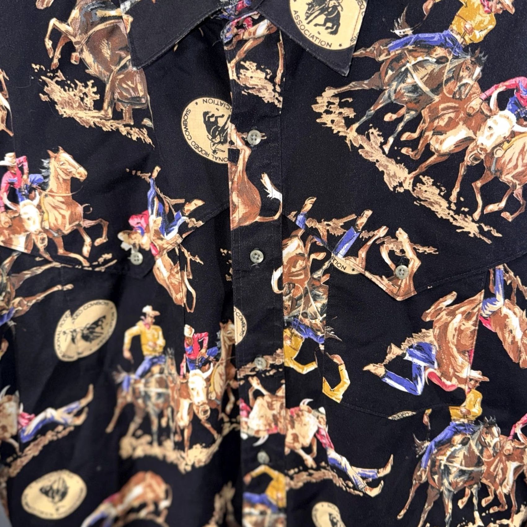 Wrangler Wrangler Shirt Mens L Black Cowboy Cut Rodeo PRCA Western Long Sleeve Button-Up With Pockets Size US L / EU 52-54 / 3 - 4 Thumbnail