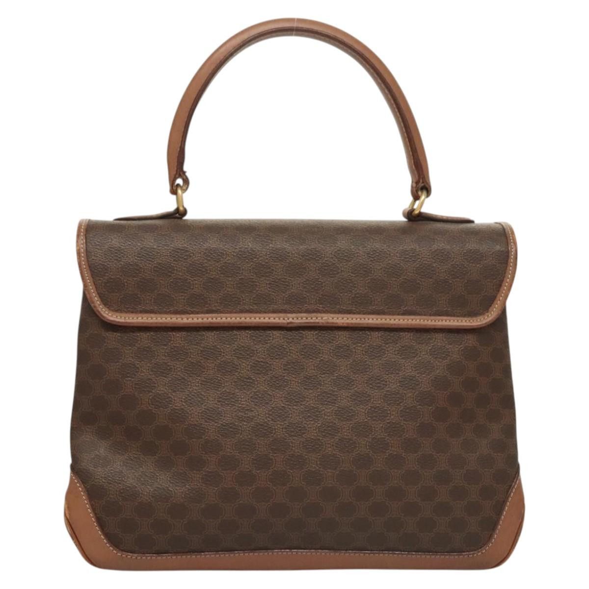 Celine CELINE Macadam Canvas Hand Bag Pvc Leather Brown Gold Size ONE SIZE - 3 Thumbnail