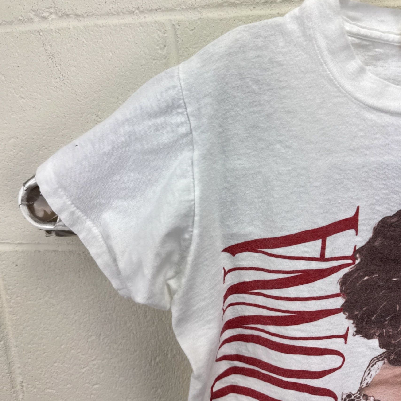 Vintage VINTAGE Madonna Like A Virgin Tour Promo T-shirt USA Made Medium White Screen Stars Unisex Adults Graphic Print 80s 1985 Mens Womens Boys Girls Size US M / EU 48-50 / 2 - 5 Thumbnail