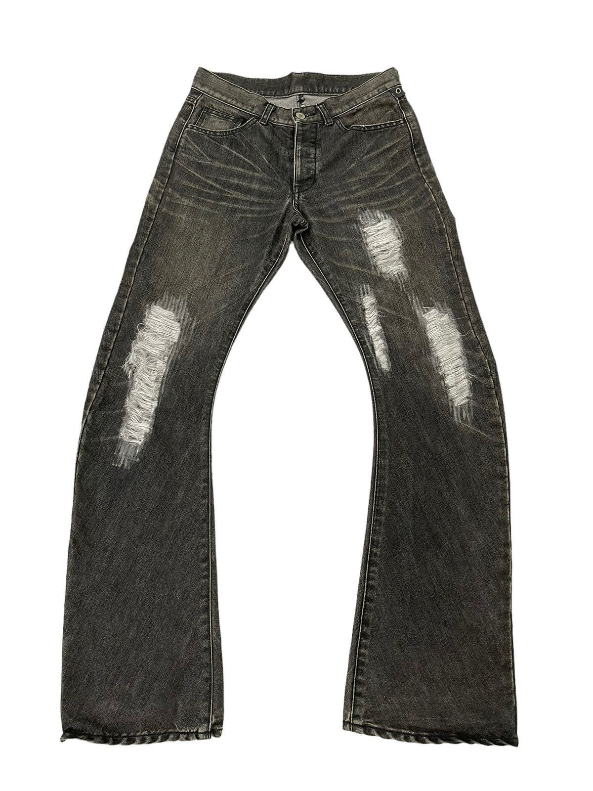 Japanese Brand Flare Jeans WJK Japan Curv Leg Distress Boot Cut 6🟦3 Size US 30 / EU 46 - 3 Thumbnail