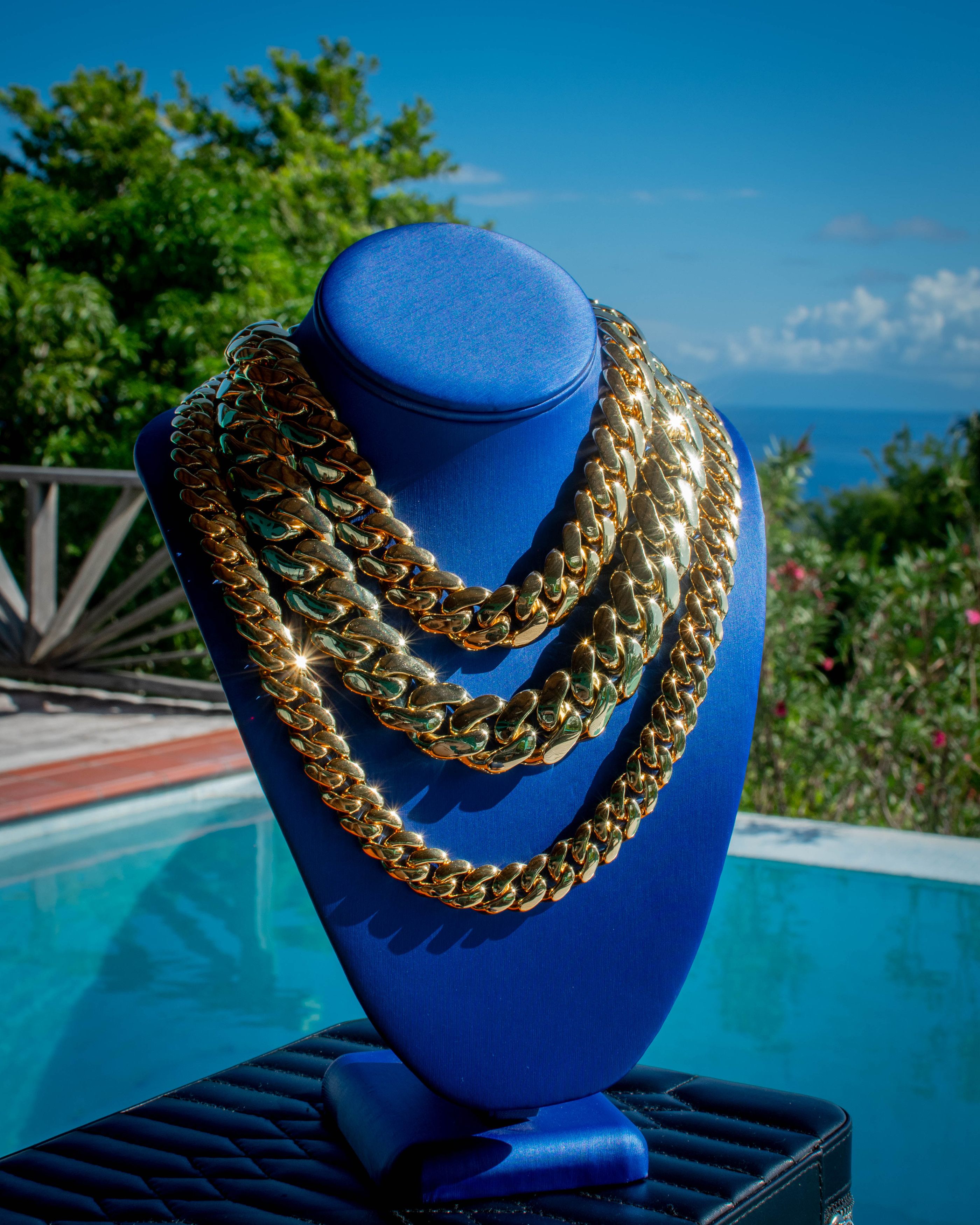 Other 18k Yellow Gold Handmade Miami Cuban Tight Link Chain Size ONE SIZE - 1 Thumbnail
