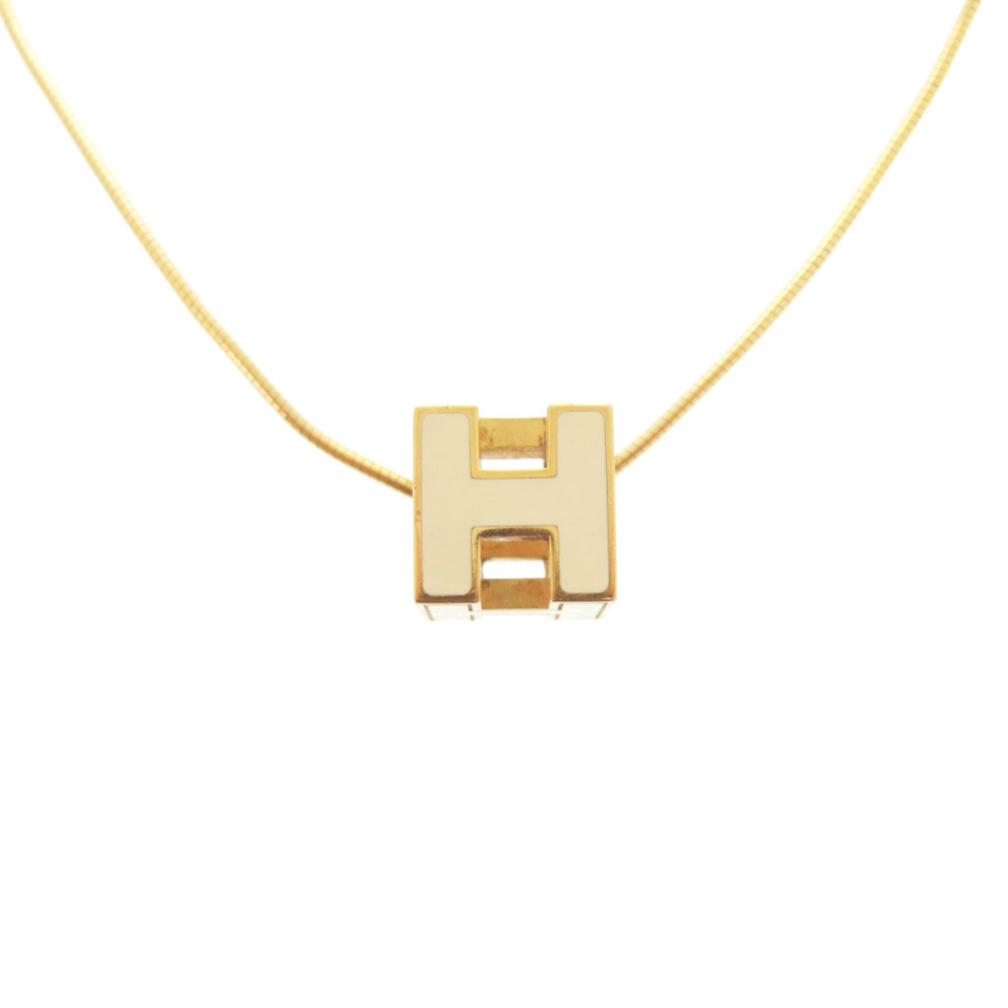 Hermes Excellent condition Hermes Cage d'H H-Cube 143211F Metal Ivory Necklace 1242 HERMES Size ONE SIZE - 1 Thumbnail