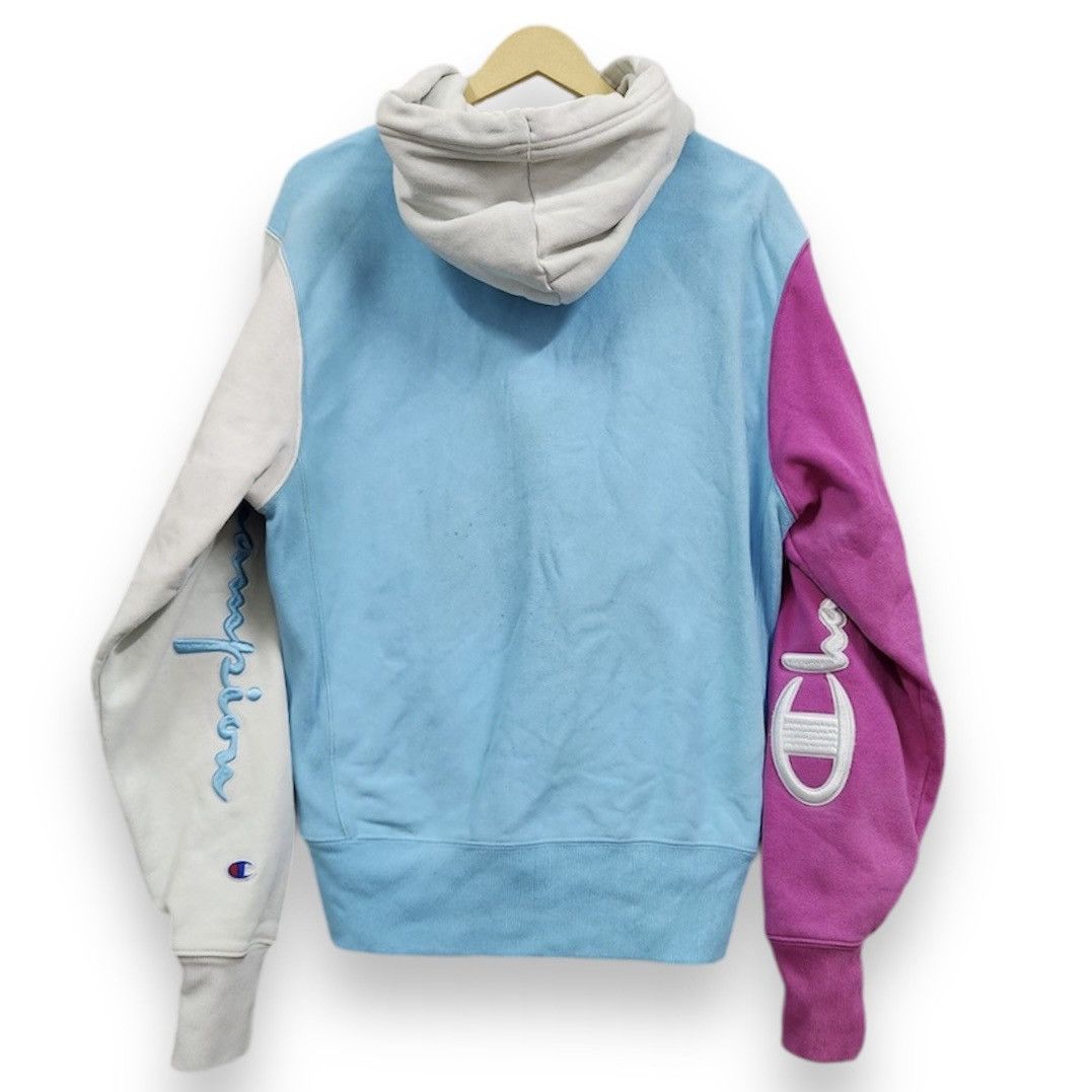 Champion × Vintage Vintage Reverse Weave Champion Multicolour Distressed Hoodie Size US L / EU 52-54 / 3 - 2 Thumbnail
