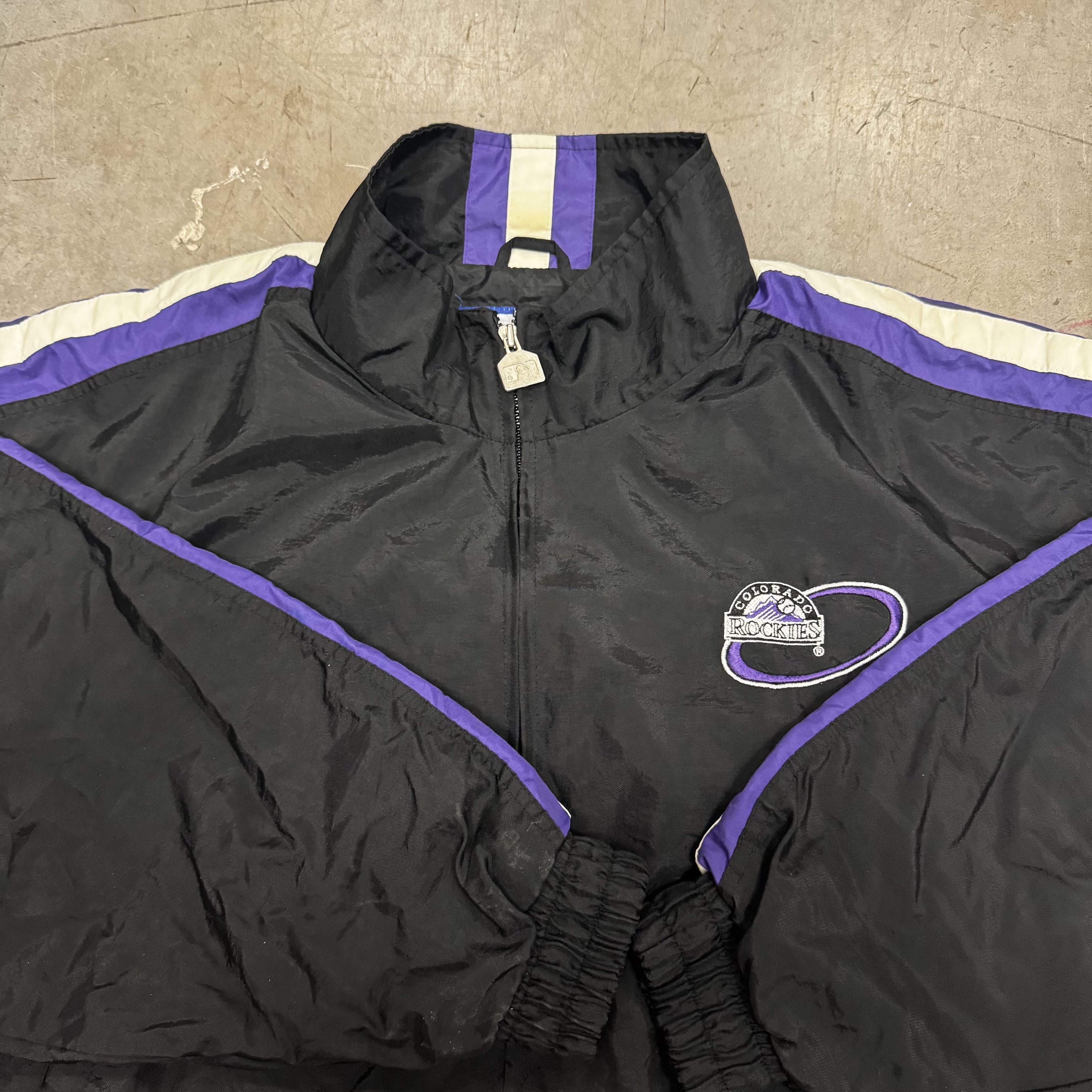 MLB VTG Colorado Rockies Logo Track Jacket Lightweight Baseball Size US XXL / EU 58 / 5 - 3 Thumbnail