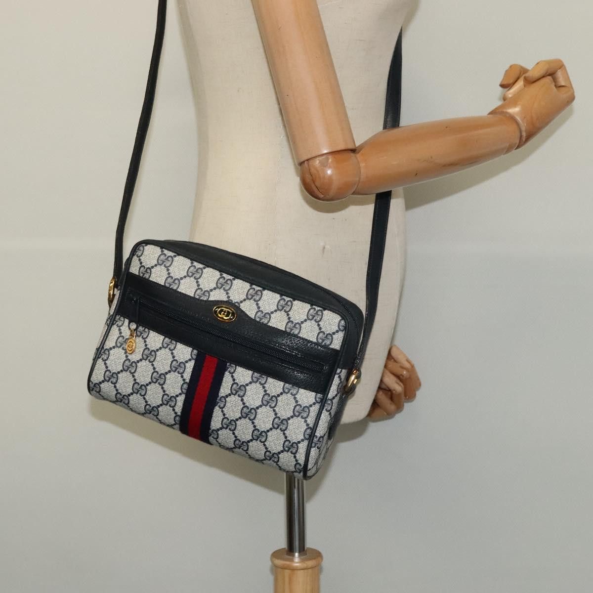 Gucci GUCCI GG Supreme Sherry Line Shoulder Bag Pvc Navy Gold 98 Size ONE SIZE - 21 Thumbnail