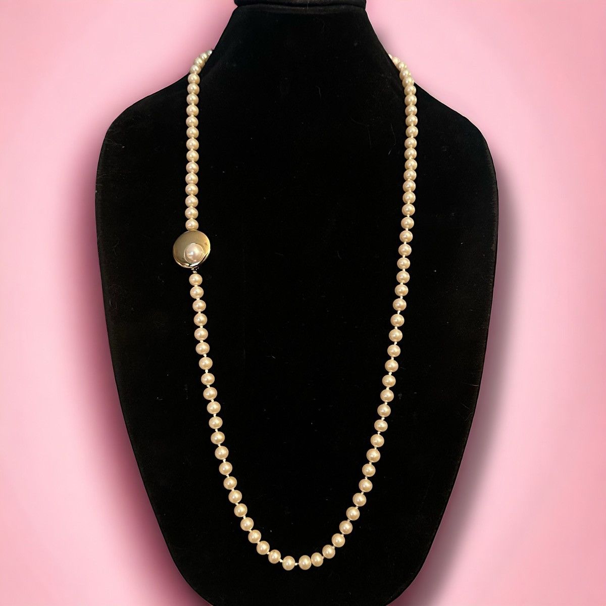 Vintage Vintage long faux pearl necklace Size ONE SIZE - 1 Thumbnail