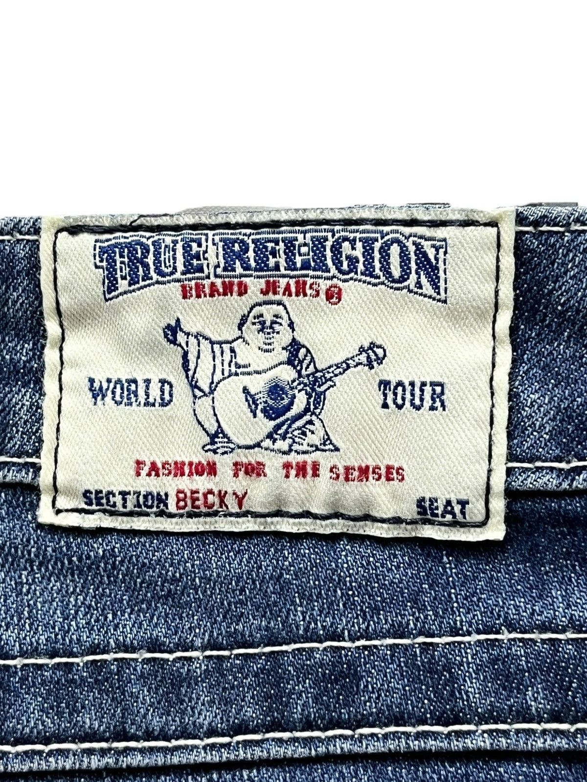 Swarovski 🔥VTG TRUE RELIGION BECKY x SWAROVSKI GEMSTONE Stretch FLARE Size 28" / US 6 / IT 42 - 12 Thumbnail