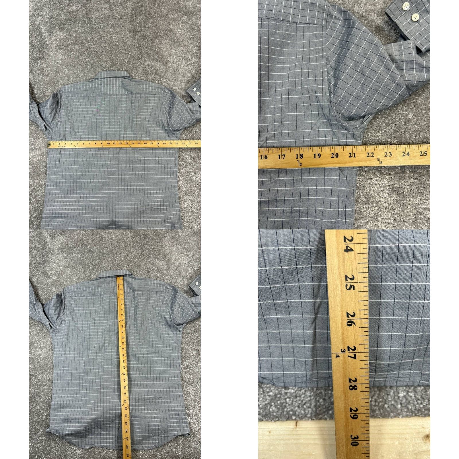 Theory Theory Shirt Mens Large Gray White Cotton Button Up Shirt Size US L / EU 52-54 / 3 - 8 Thumbnail