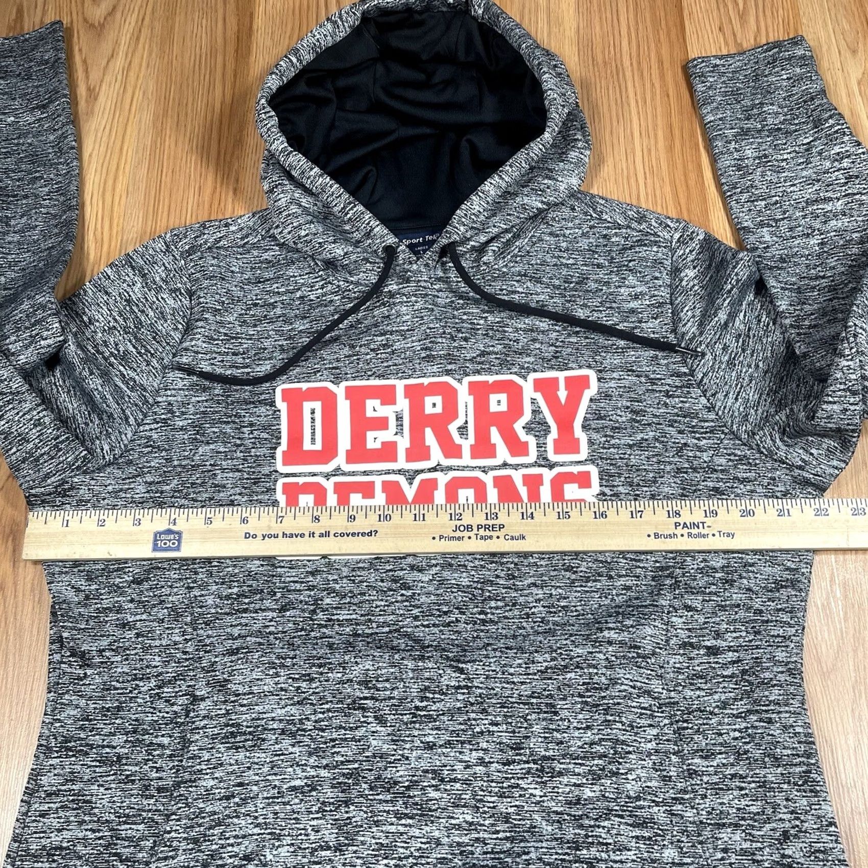 Vintage Sport Tek Hoodie Womens L Large Gray Derry Demons Polyester Pullover Hooded Size L / US 10 / IT 46 - 5 Thumbnail