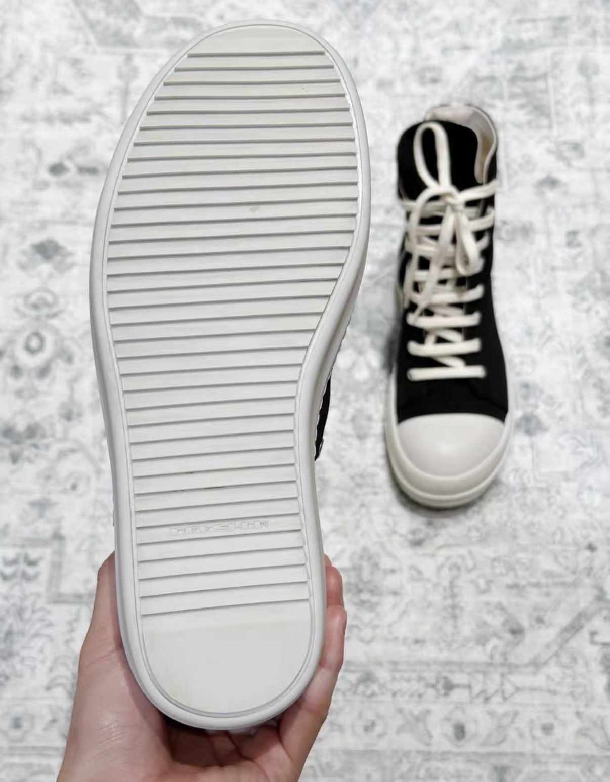 Rick Owens Rick Owens DRKSHDW canvas low-top sneakers, black and white Size US 7.5 / EU 40-41 - 7 Thumbnail
