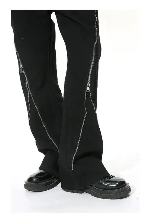 VIBE Opium Zipper Flared Stack Black Denim Jeans Size US 32 / EU 48 - 6 Thumbnail