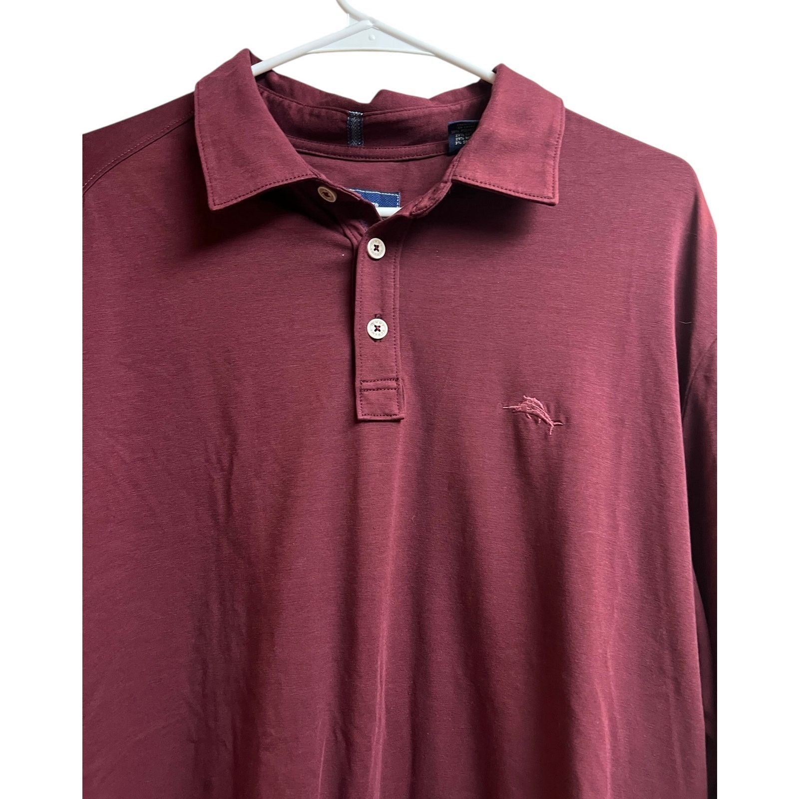 Tommy Bahama Tommy Bahama Long Sleeve Polo Shirt Burgundy Men's Large Size US L / EU 52-54 / 3 - 4 Thumbnail