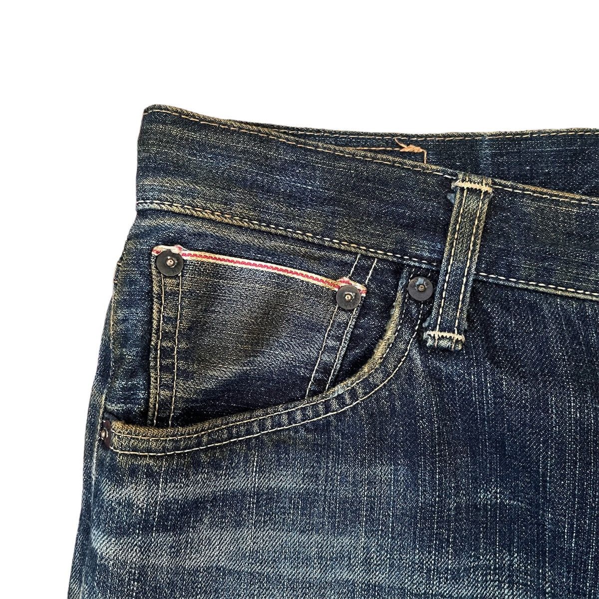 Iron Heart Selvedge Jeans Edwin 505s Red Line Distressed Denim Momotaro Size US 29 - 5 Thumbnail