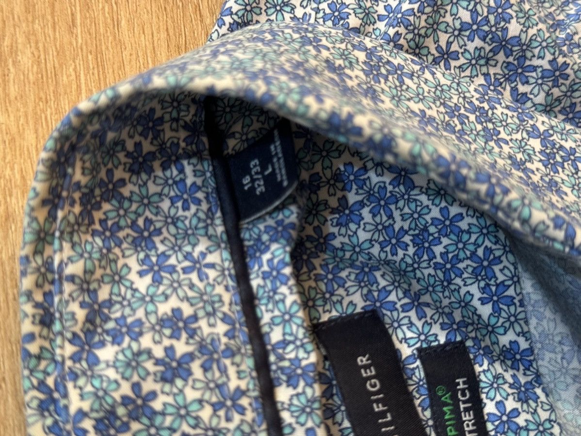 Tommy Hilfiger × Tommy Jeans × Vintage Floral All Over Print Tommy Button Up Dress Shirt Size US XL / EU 56 / 4 - 14 Thumbnail